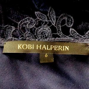 Stunning Lace Overlay Navy Blue Cocktail Dress Size 6 Kobi Halperin